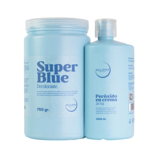 Decolorante  Super Blue 750 GR con Peróxido 1000 ML